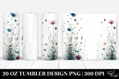 Centered Watercolor Wild Flowers | 20 Oz Tumbler Product Image 1