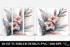 Abstract Gladiolus Watercolor 20 Oz Tumbler Product Image 1