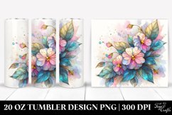 Abstract Wooden Stained Impatiens 20 Oz Tumbler Product Image 1