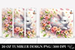 Rabbit Tumbling with Spring Petals | 20 Oz Tumbler Product Image 1
