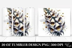 20 Oz Tumbler Sublimation | Glossy Foxglove with Golden Product Image 1
