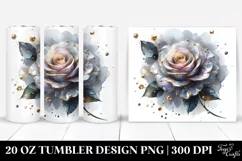 20 Oz Tumbler Sublimation | Glossy Rose with Golden Product Image 1