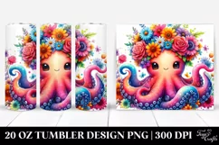 Cartoon-Style Octopus Sitting | 20 oz Tumbler Product Image 1