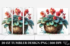 20 Oz Tumbler Sublimation | Stained Begonia with Metallic Product Image 1