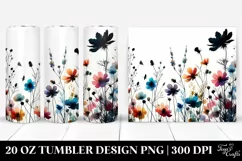 Watercolor Wild Flowers | 20 Oz Tumbler Product Image 1