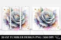 20 Oz Tumbler Sublimation | Glossy Rose with Golden Product Image 1