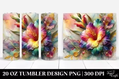 Colorful Gladiolus Marble Background | 20 Oz Tumbler Product Image 1