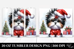 Cute Baby Havanese Wearing Santa Hat PNG Product Image 1