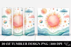 Colorful Simple Watercolor Sun 20 oz Tumbler Product Image 1