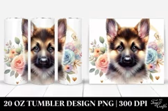 Cute German Shepherd Clipart, Transparent 20 Oz Tumbler Product Image 1