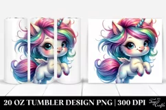 Baby Unicorn Jumping | 20 oz Tumbler Product Image 1
