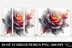 20 Oz Tumbler Sublimation | Glossy Rose with Golden Product Image 1