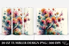 Stained Begonia Watercolor 20 Oz Tumbler Product Image 1