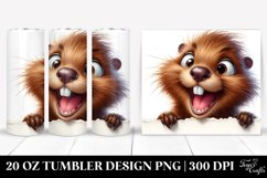 Funny Crazy Looking Beaver | 20 Oz Tumbler Product Image 1