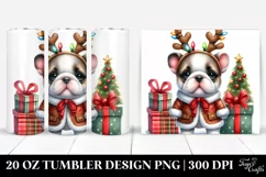 Winter Dog with Reindeer Horns PNG Product Image 1