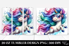Cute Unicorn Jumping Clipart, High-Res 20 Oz Tumbler Product Image 1