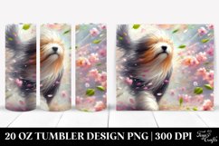 20 Oz Tumbler Sublimation | Tumbling Dog with Spring Petals Product Image 1