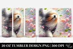 20 Oz Tumbler Sublimation | Tumbling Dog with Spring Petals Product Image 1