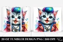Cute Baby Cat Drawing | 20 oz Tumbler Product Image 1