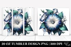 Detailed Morning Glory Round Watercolor Splash Tumbler Product Image 1