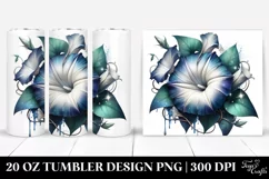 Detailed Morning Glory Round Watercolor Splash Tumbler Product Image 1