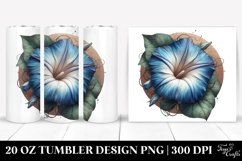 Detailed Morning Glory Round Watercolor Splash Tumbler Product Image 1