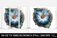 Detailed Morning Glory Round Watercolor Splash Tumbler Product Image 1