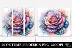 Detailed Vibrant Pastel Glossy Rose Made of Diamonds - 20 Oz Product Image 1