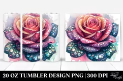 Detailed Vibrant Pastel Glossy Rose Made of Diamonds - 20 Oz Product Image 1