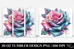 Detailed Vibrant Pastel Glossy Rose Made of Diamonds - 20 Oz Product Image 1