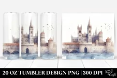 Washed Watercolor Castle | 20 oz Tumbler Product Image 1