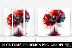 20 Oz Tumbler Sublimation | Glossy Poppy Product Image 1