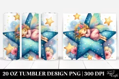 Colorful Fairy Napping on Star | 20 Oz Tumbler Product Image 1