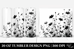 Bold Wild Flowers Silhouettes Tumbler Product Image 1