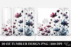 Bold Wild Flowers Silhouettes Tumbler Product Image 1