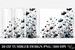 Bold Wild Flowers Silhouettes Tumbler Product Image 1