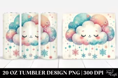 Vibrant Digital Painting Cloud Snowflakes | 20 oz Tumbler Product Image 1
