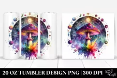 Vibrant Celestial Mushroom Clipart 20 Oz Tumbler Product Image 1