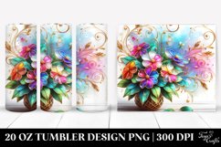 Colorful Impatiens White Wooden Product Image 1