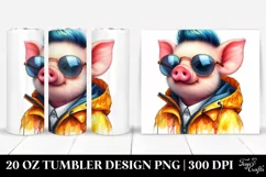 Cute Baby Pig Drawing | 20 oz Tumbler Product Image 1