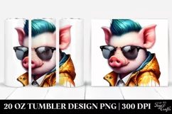 Cute Baby Pig Drawing | 20 oz Tumbler Product Image 1