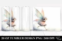 Whimsical Running Fairy Clipart, High-Res 20 Oz Tumbler Product Image 1