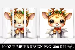 Expressive Baby Giraffe with Reindeer Horns PNG Product Image 1