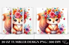 Cartoon Style Squirrel Flower Crown Tumbler Product Image 1