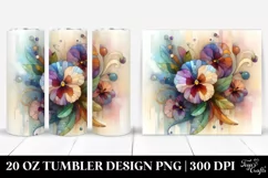 Stained Pansy Watercolor 20 Oz Tumbler Product Image 1