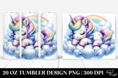 Baby Unicorn Napping Cloud. 20 oz Tumbler Design Product Image 1