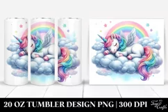 Baby Unicorn Napping Cloud. 20 oz Tumbler Design Product Image 1