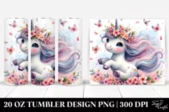 Cute Baby Unicorn Spring Petals Tumbler Product Image 1