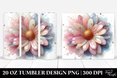 Abstract Daisy Watercolor 20 Oz Tumbler Product Image 1