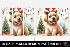 Winter Labrador Retriever with Reindeer Horns PNG Product Image 1